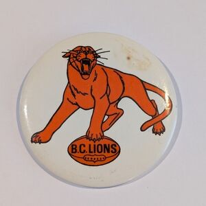 Vintage 1960's B.C. Lions Pinback Button British Columbia Football CFL! Rare!